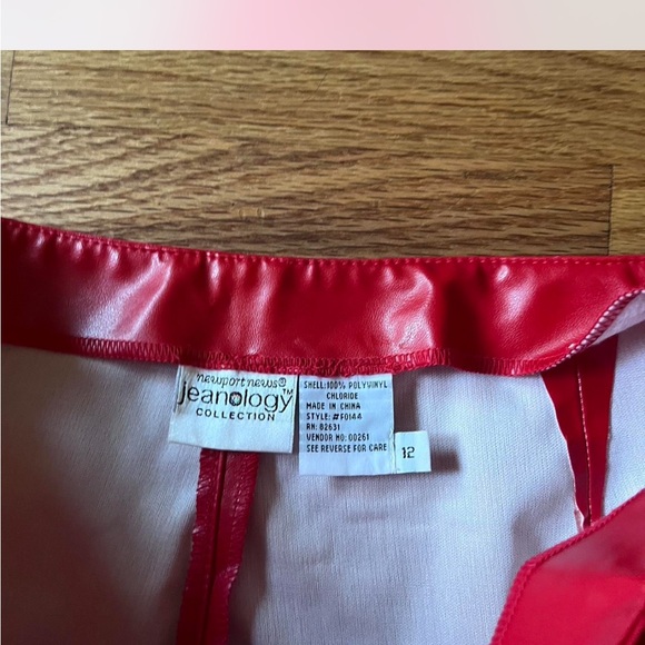 Newport News Red Lace-Up Faux Leather Pants NWT - Picture 4 of 8